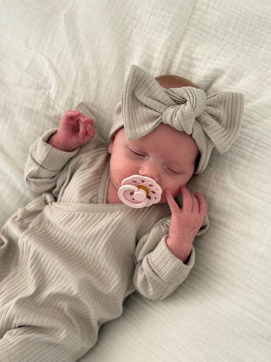 Haarbandje jersey rib - beige - For Your Little Cutie