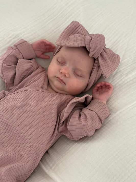 Haarbandje jersey rib - roze - For Your Little Cutie