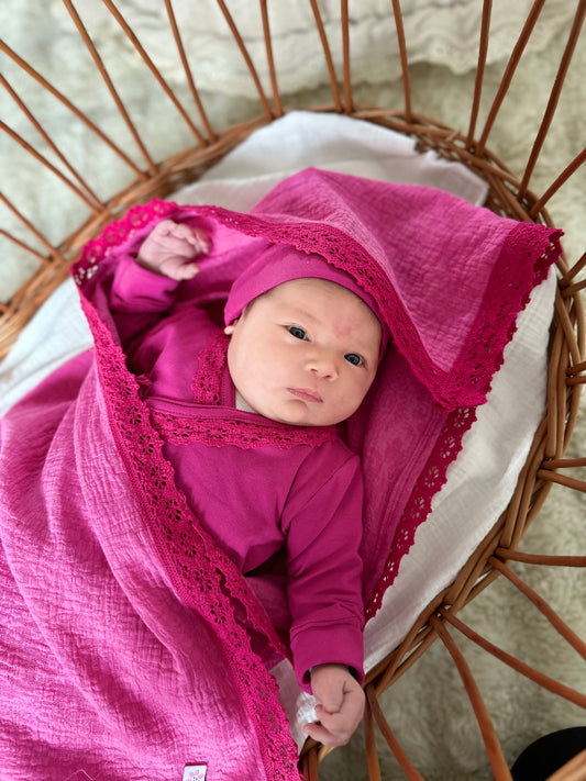 Mousseline - Fuchsia flower - For Your Little Cutie