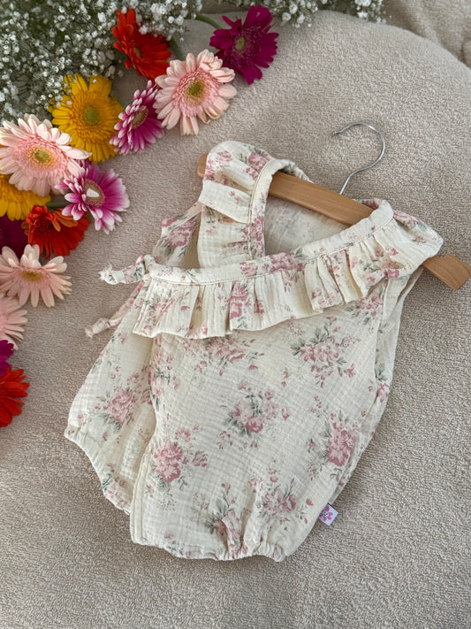 Zomer pakje ruffle - Mousseline pink flower