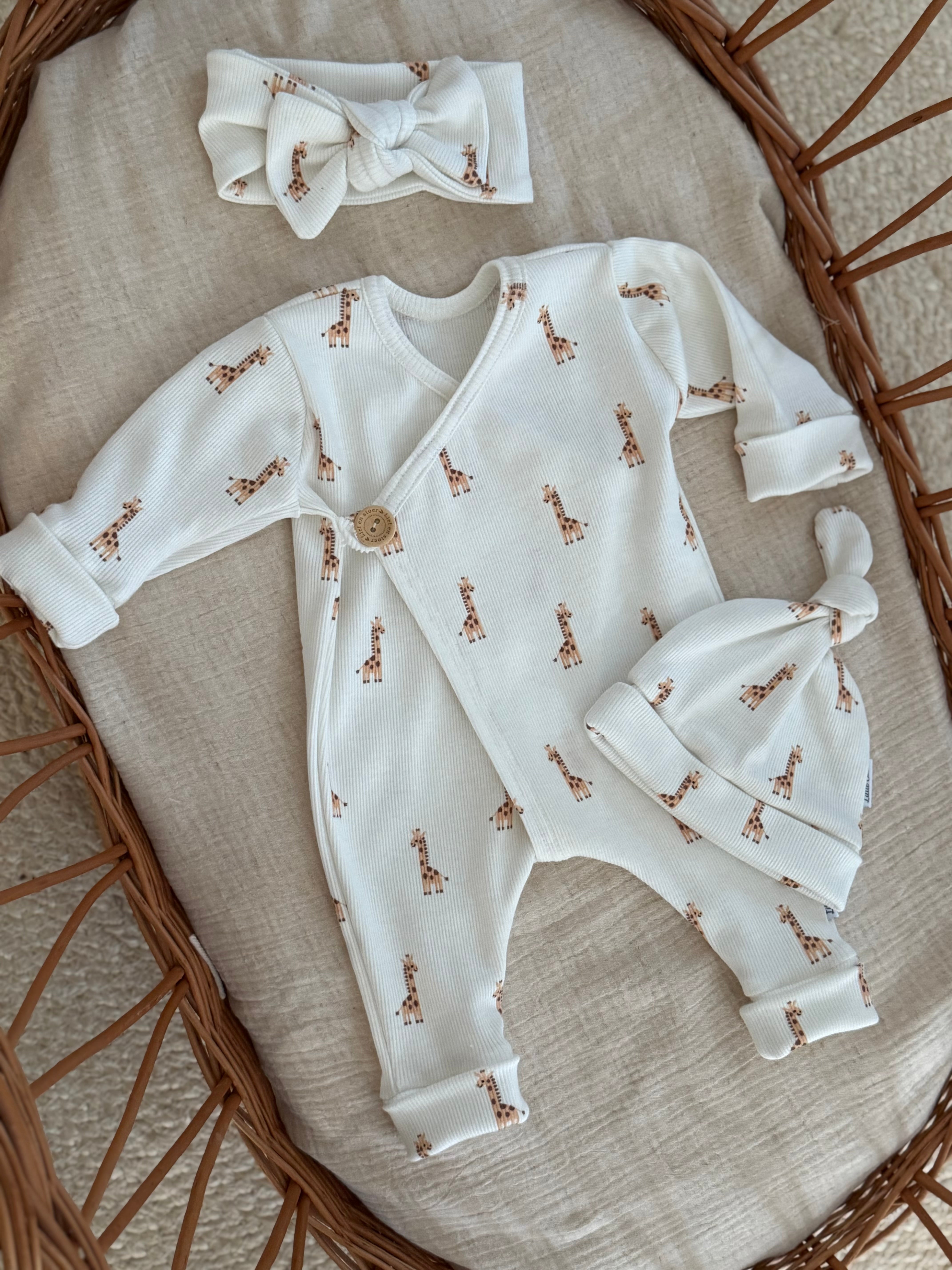 Boxpakje unisex giraffe - fijne rib - For Your Little Cutie