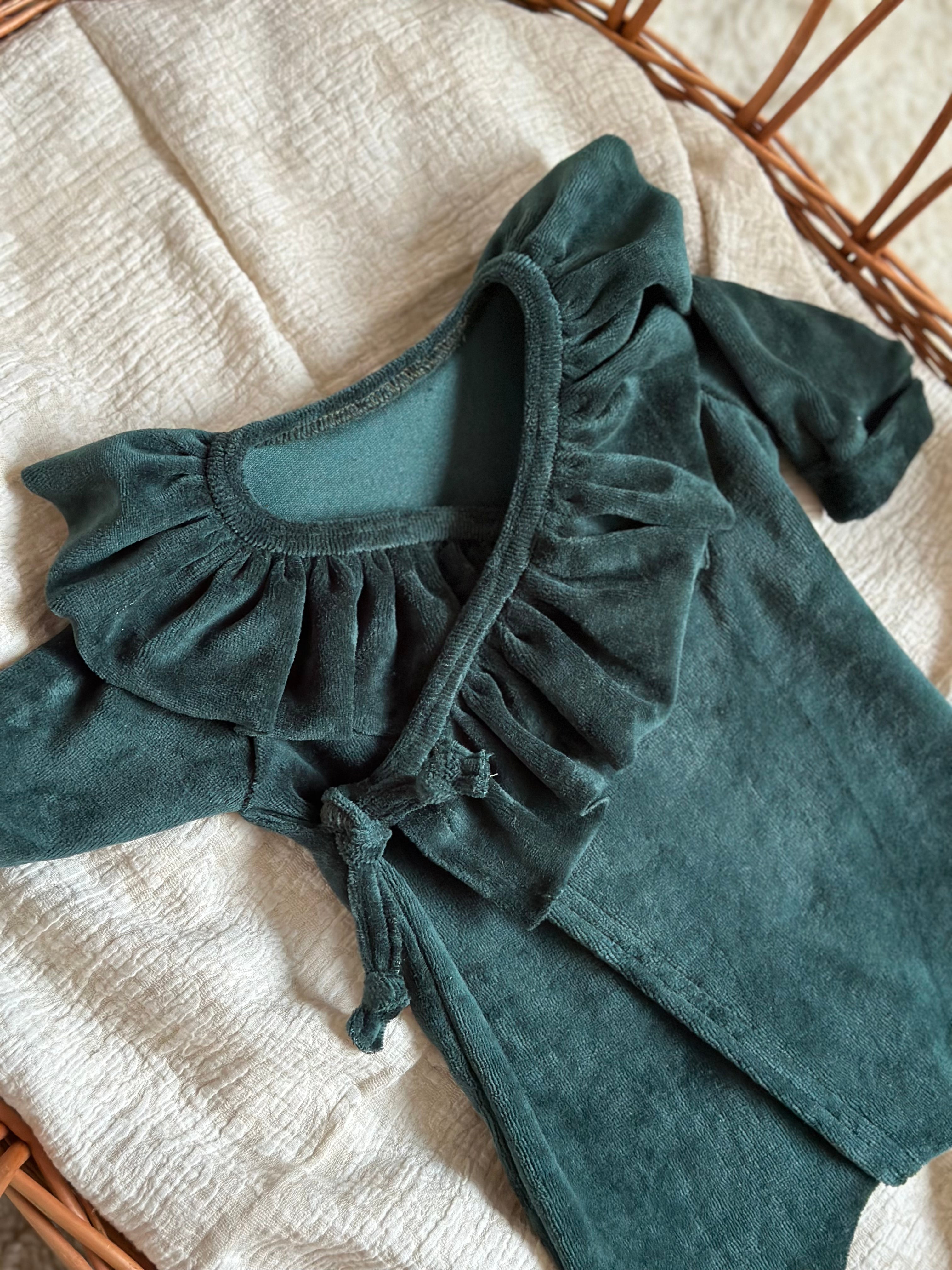 Boxpakje velours - Smaragdgroen - For Your Little Cutie