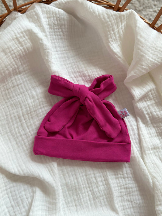 Mutsje strik - Organic Fuchsia - For Your Little Cutie