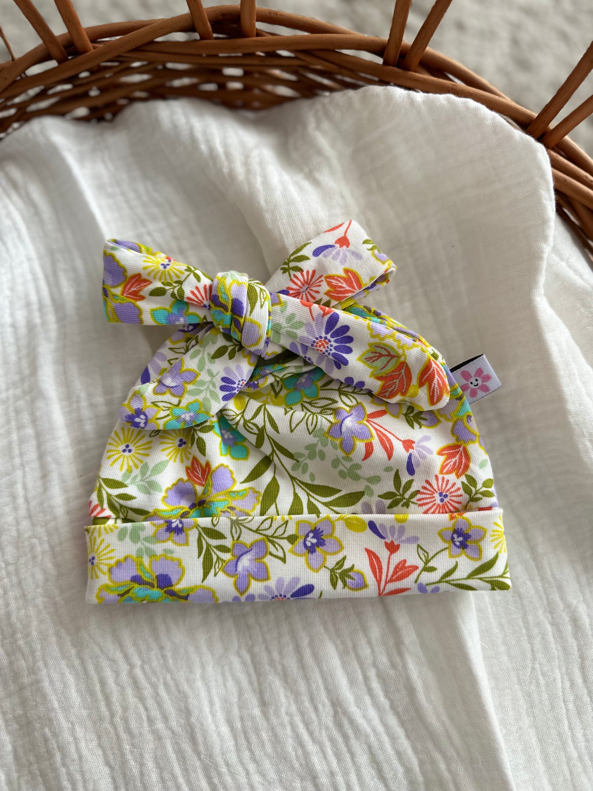 Mutsje strik - Summer flower - For Your Little Cutie