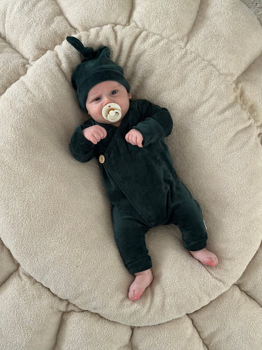Boxpakje unisex - velours smaragdgroen - For Your Little Cutie