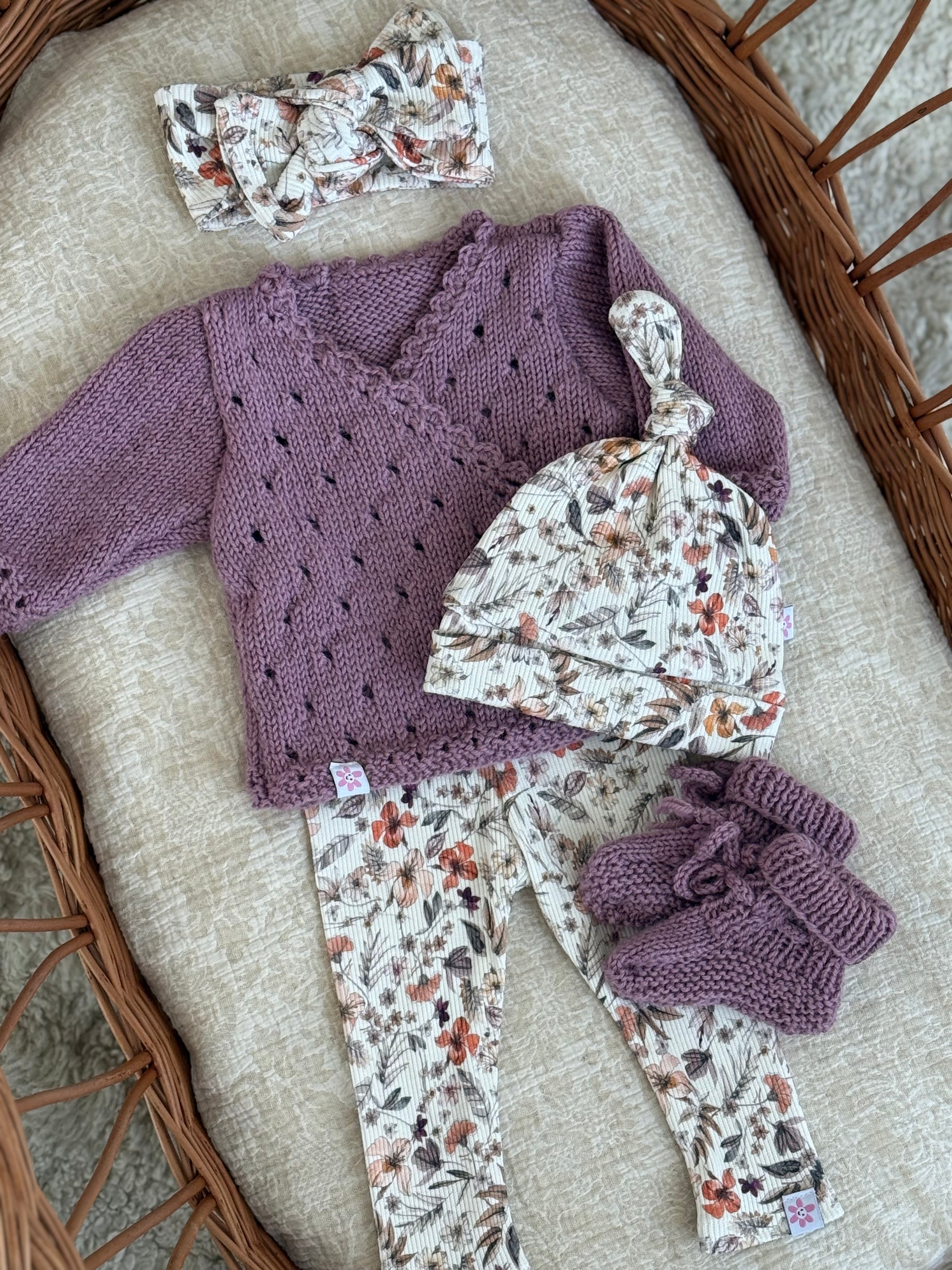 Overslagvest - merino wol lila - For Your Little Cutie