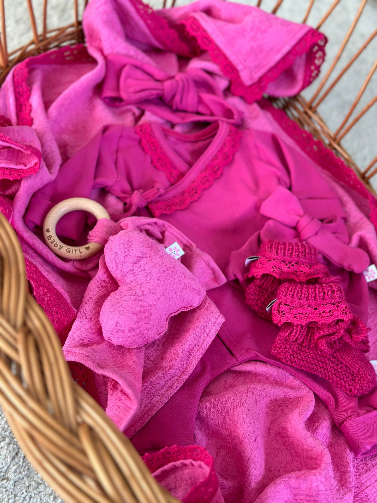Newborn setje 6 delig - Organic fuchsia