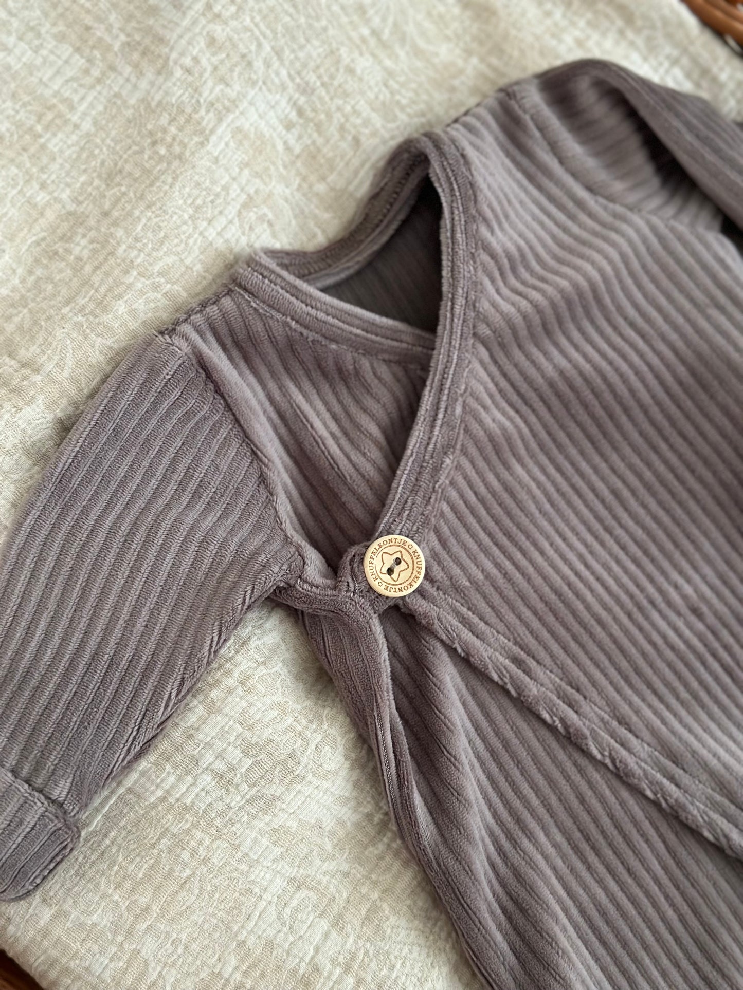 Unisex-Strampelanzug - Samtripp Taupe