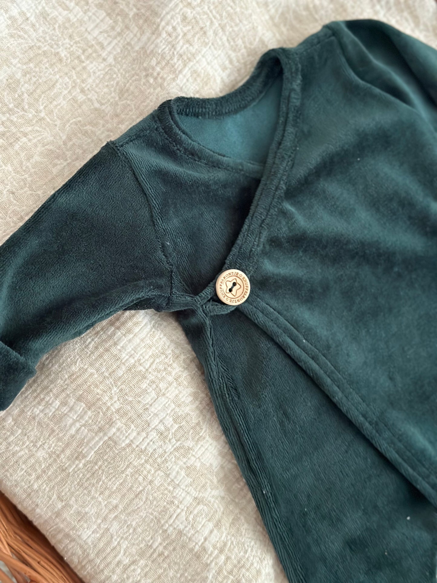 Unisex-Strampelanzug - smaragdgrüner Samt