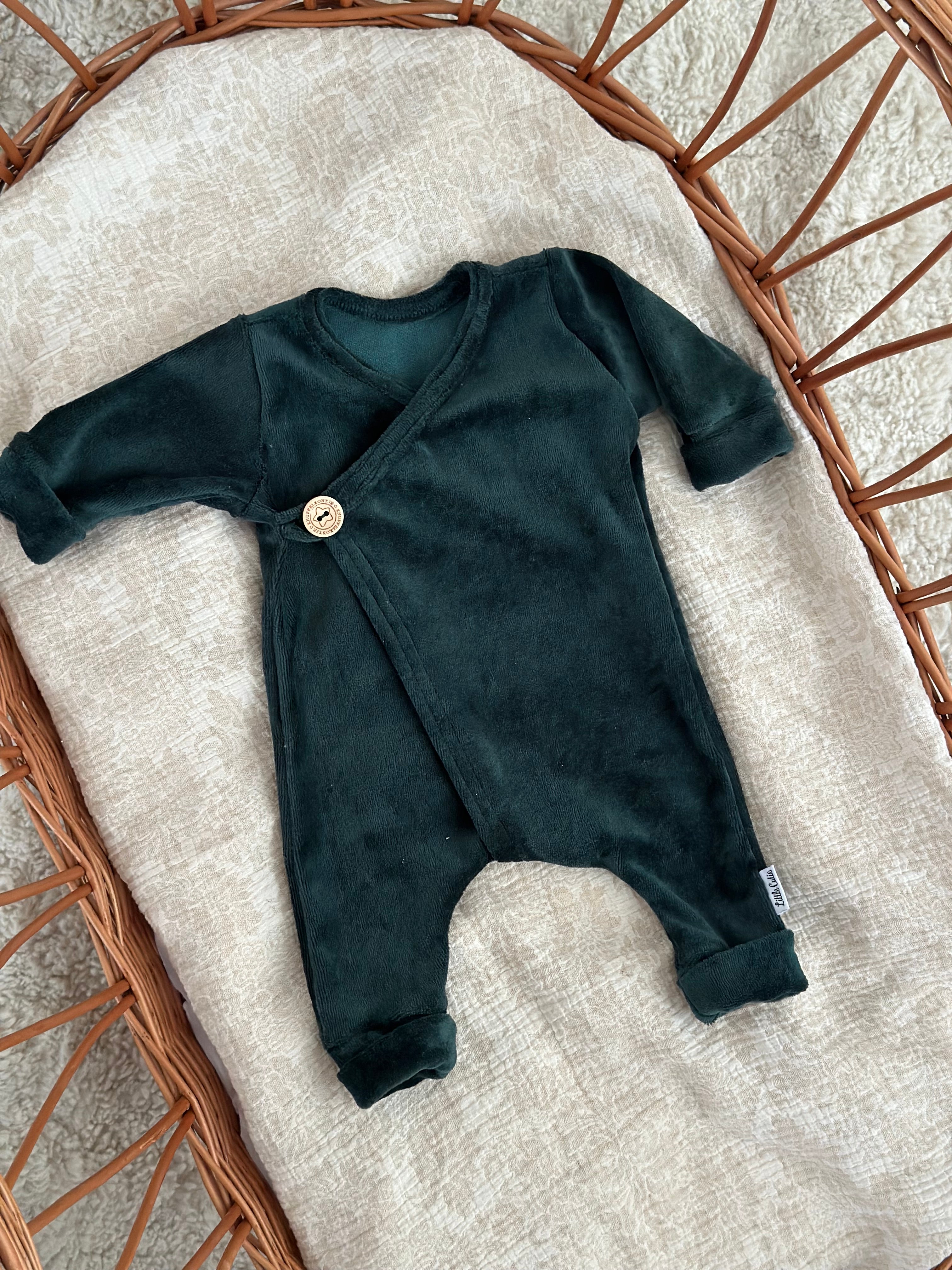 Boxpakje unisex - velours smaragdgroen - For Your Little Cutie