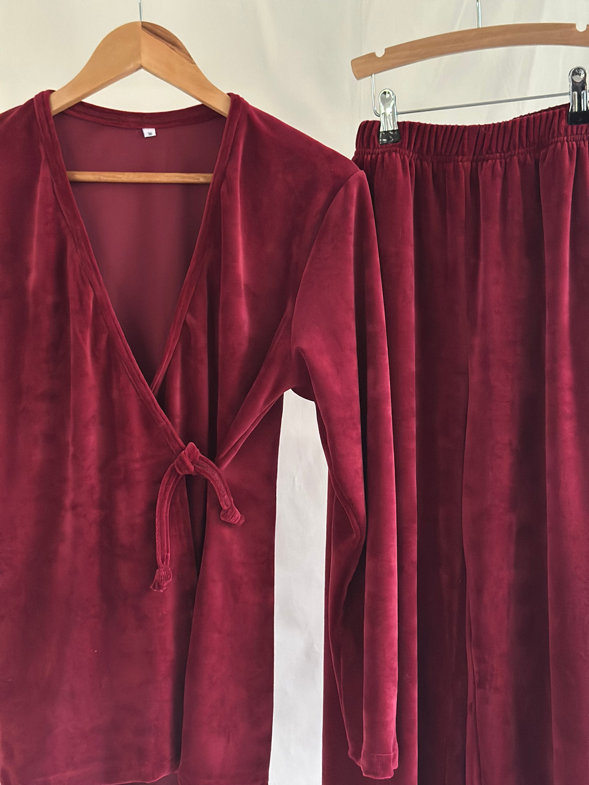 Dames Tall Lounge set - Burgundy Velours