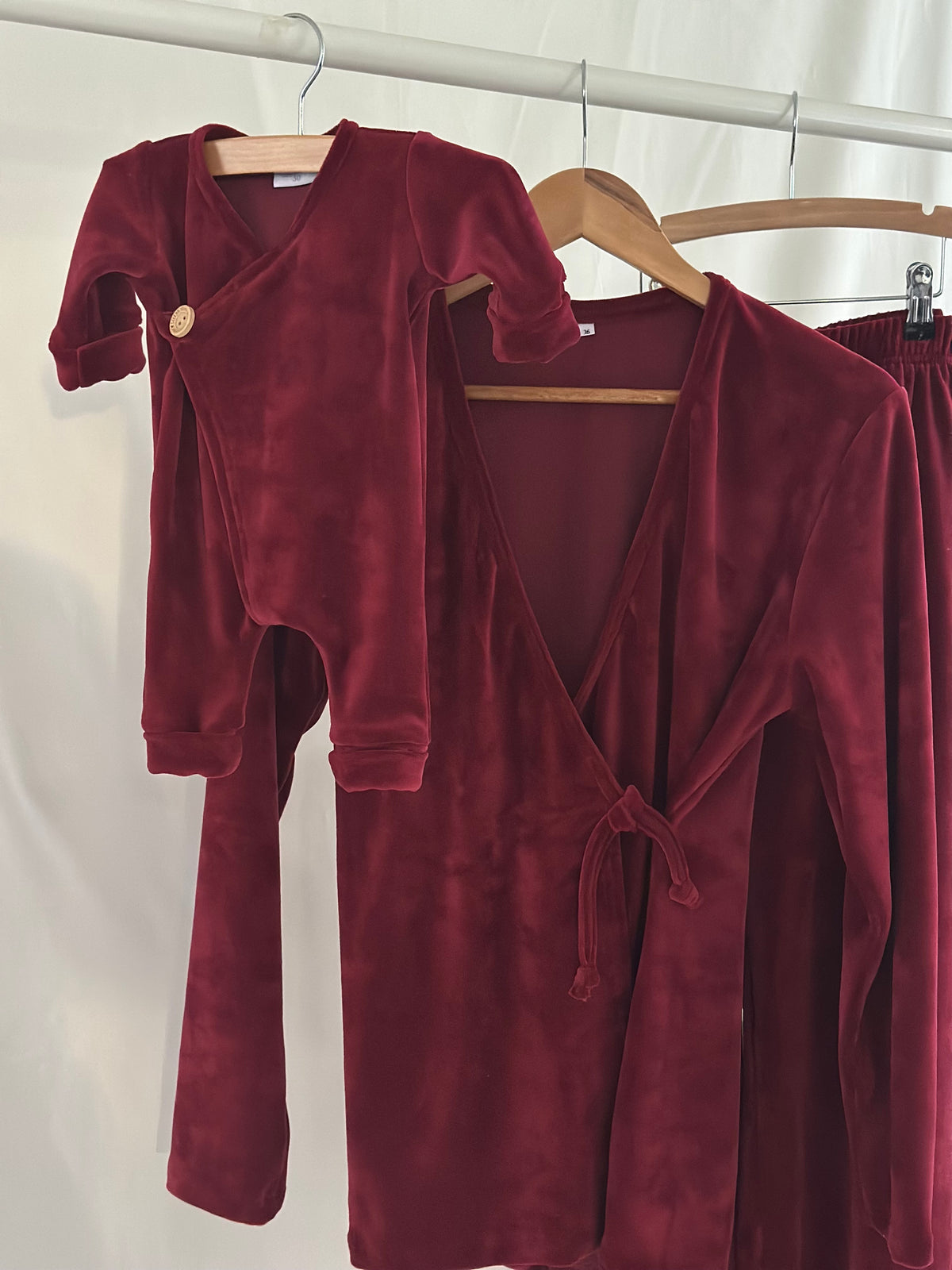 Dames Tall Lounge set - Burgundy Velours