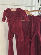 Dames Lounge set - Burgundy Velours