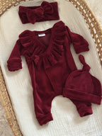 Boxpakje Ruffle - Burgundy Velours