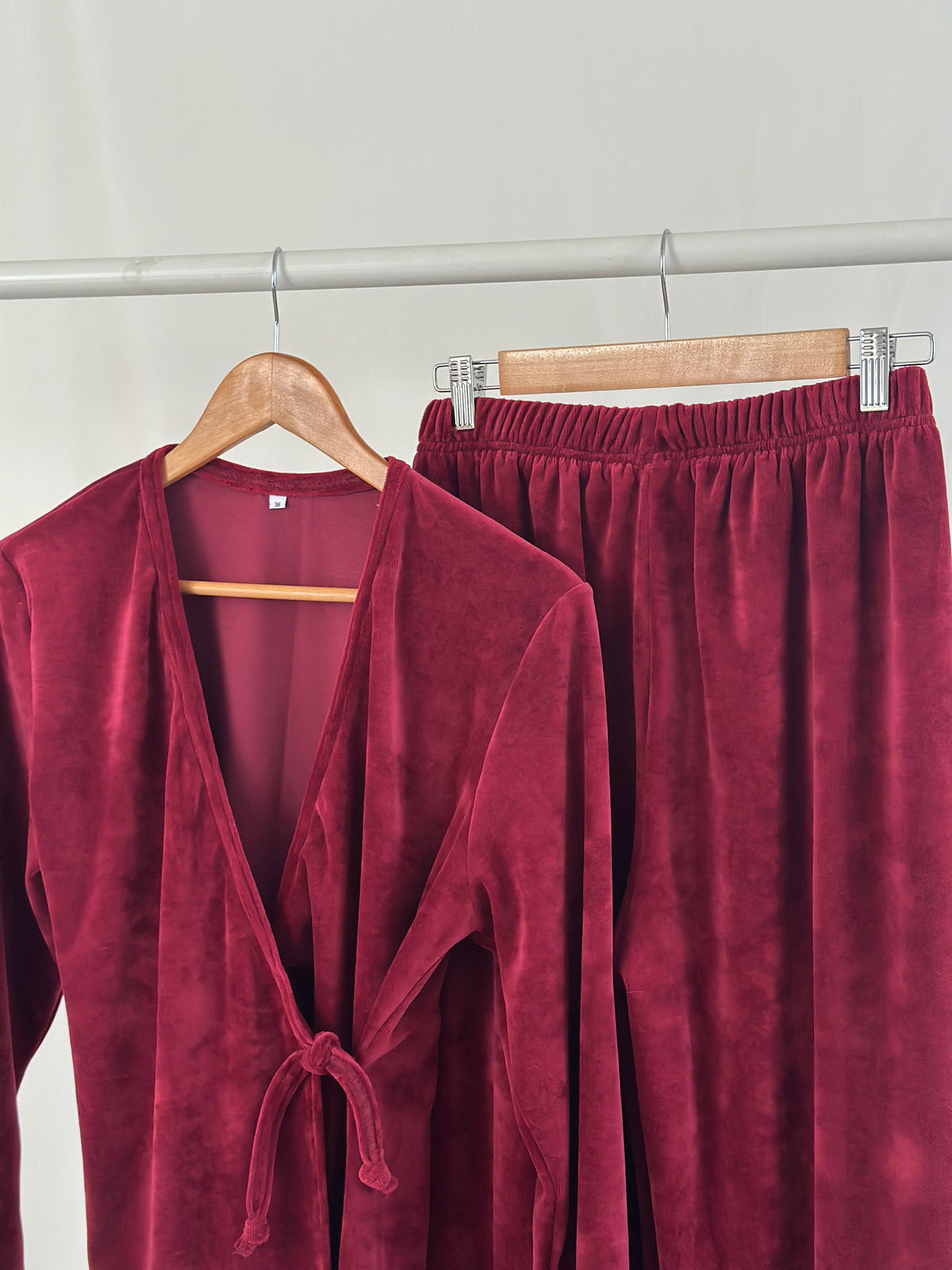 Dames Lounge set - Burgundy Velours