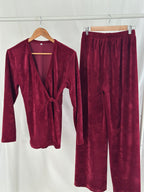 Dames Lounge set - Burgundy Velours