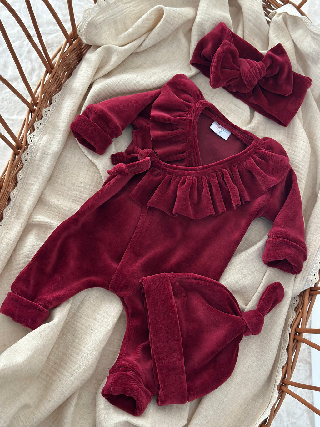 Boxpakje Ruffle - Burgundy Velours