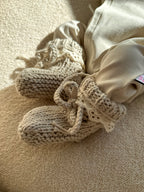 Slofjes broderie - katoen sand - For Your Little Cutie