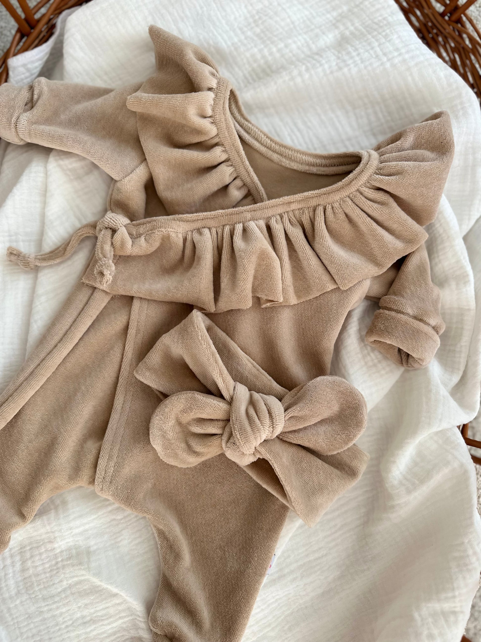 Overslagboxpakje - Velours Sand - For Your Little Cutie