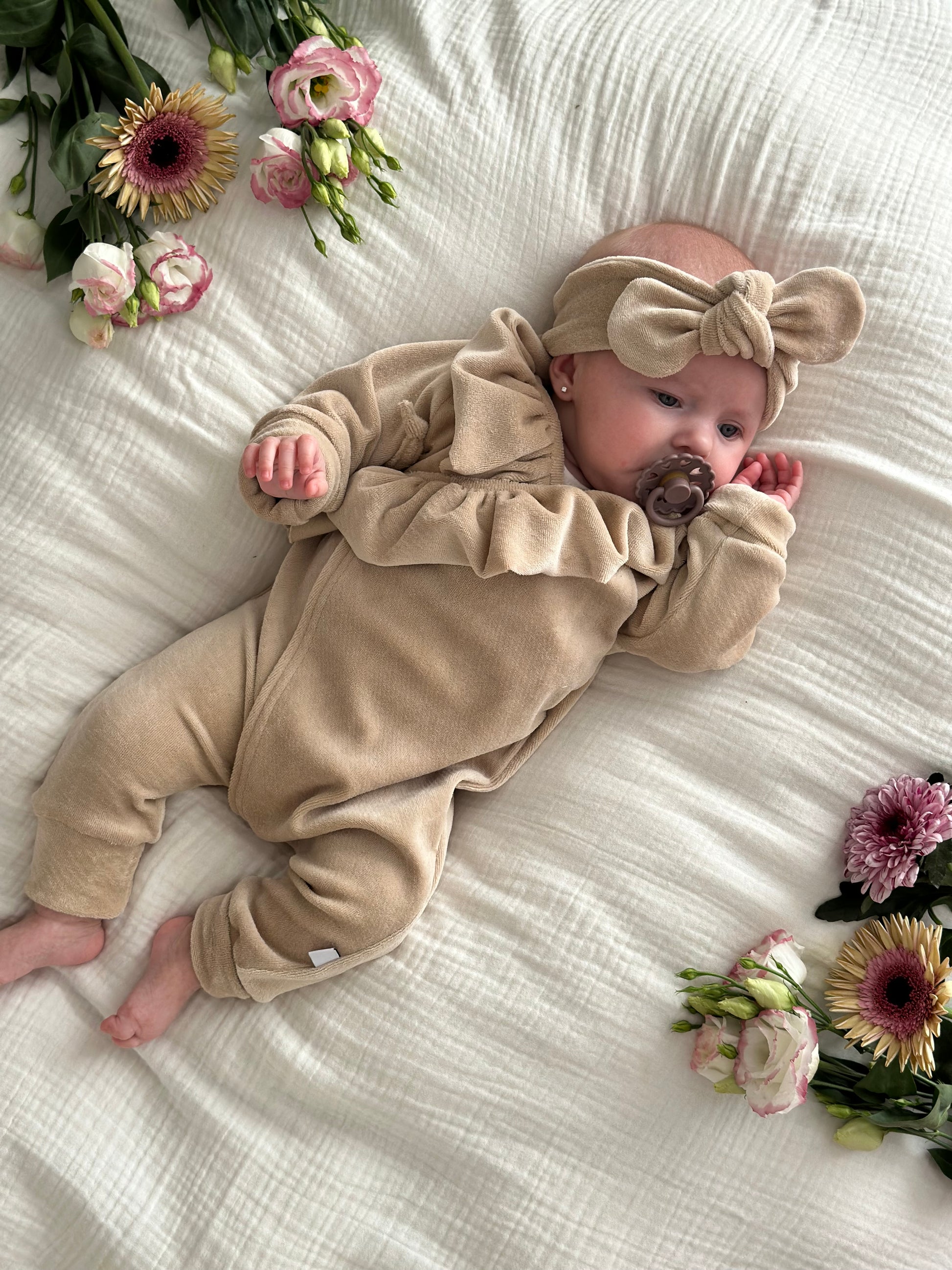 Overslagboxpakje - Velours Sand - For Your Little Cutie