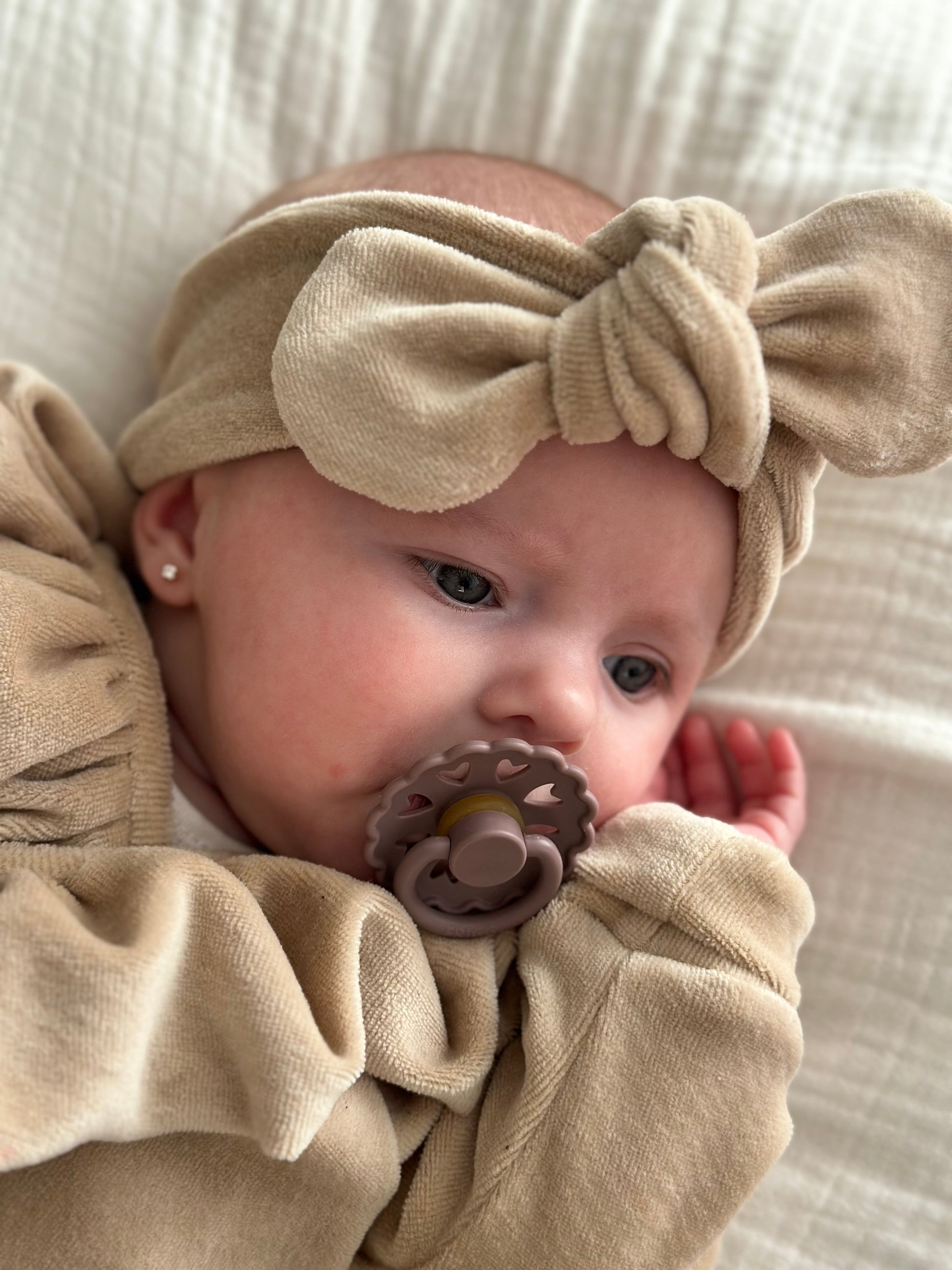 Haarbandje - Velours sand - For Your Little Cutie