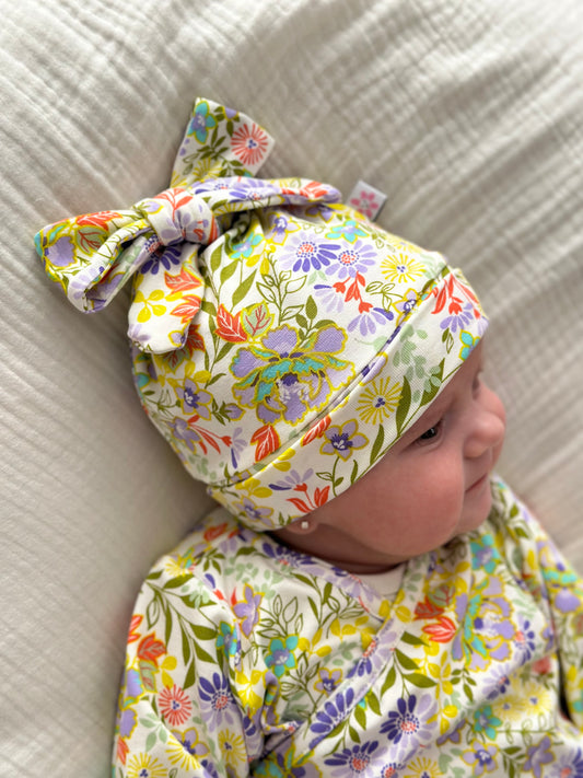 Mutsje strik - Summer flower - For Your Little Cutie
