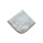 Mousseline Doek Dahlia — Ecru met Kanten Rand - For Your Little Cutie