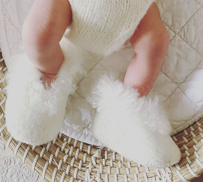 Babyslofjes alpaca bont - ivoor - For Your Little Cutie