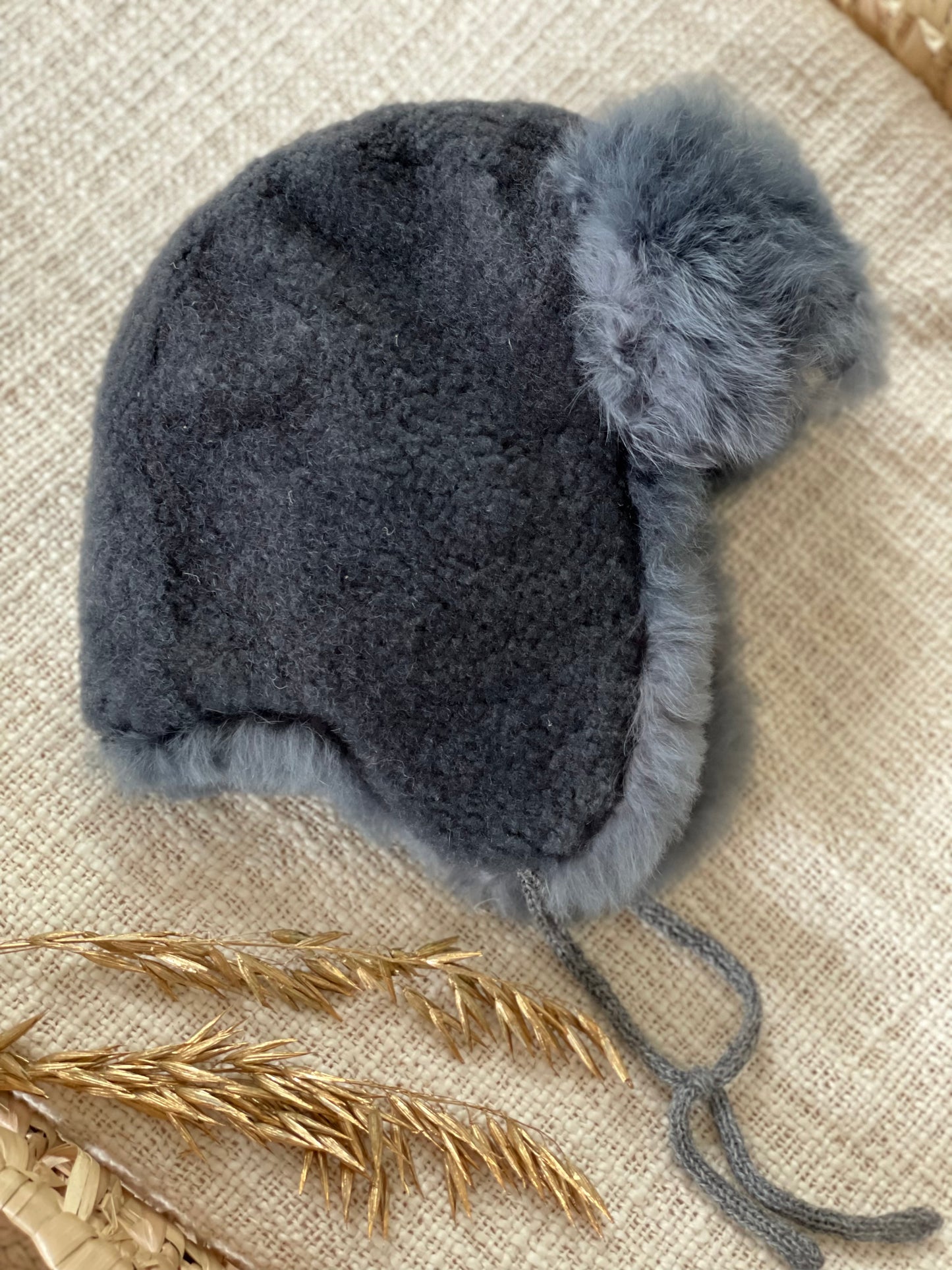 Trapper hat alpaca bont - Staal - For Your Little Cutie