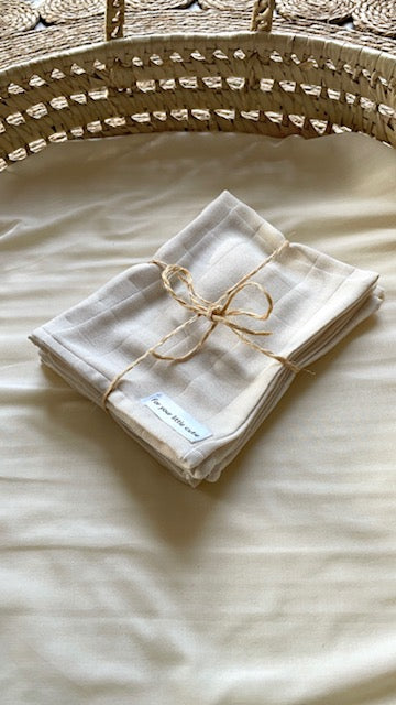Hydrofiele washandjes, Naturel Biologisch 5x - For Your Little Cutie