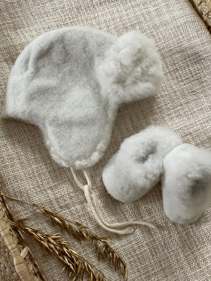 Trapper hat alpaca bont - Ivoor - For Your Little Cutie