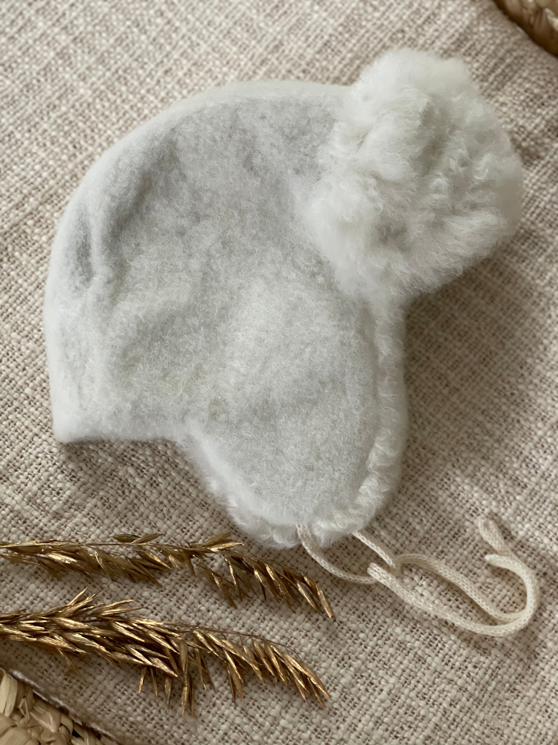 Trapper hat alpaca bont - Ivoor - For Your Little Cutie